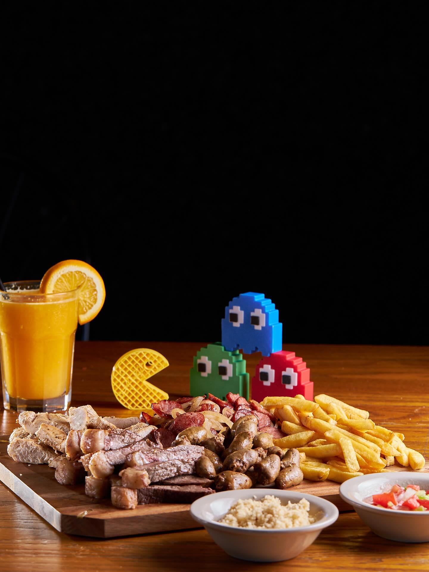 PAC mascot with a perfectly grilled Brazilian steak