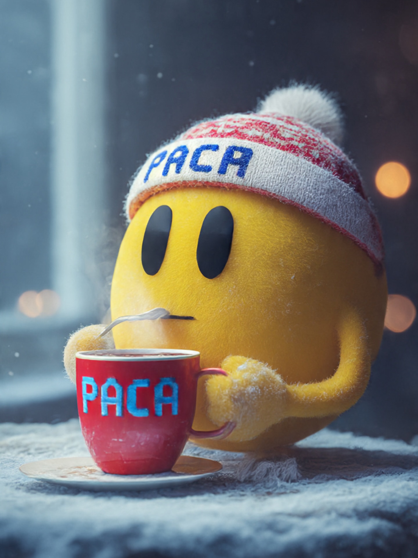 PAC mascot enjoying a moment — the laid-back spirit behind the restaurant